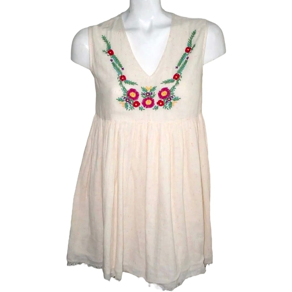 Embroidered Cream Dress